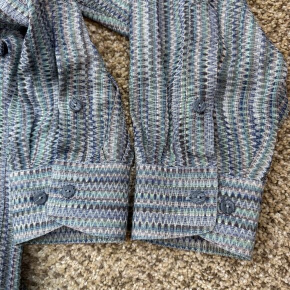 Jhane Barnes Geometric Men’s Button Shirt Sz M Woven In Japan Long Sleeve EUC - Picture 10 of 11